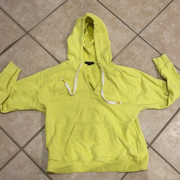 J. Crew Tops - J. Crew Women’s Neon Green Hoodie Sweatshirt